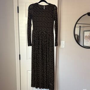Free People Floral Long Sleeve Sheer Dress
